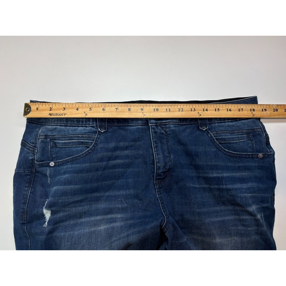 Democracy Jeans Womens Plus 18W Blue Straight Ab Solution Distressed High Rise - Picture 6 of 9